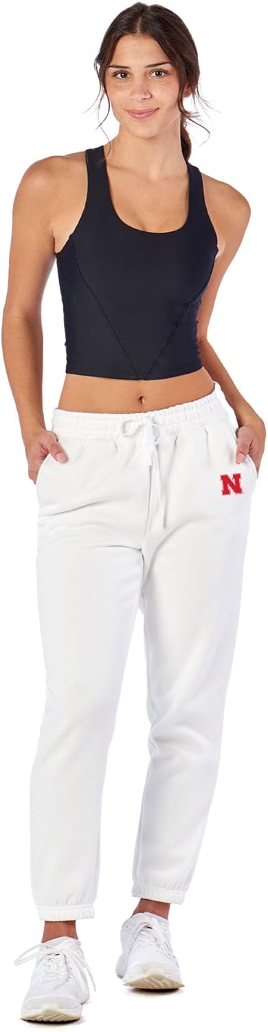 NCAA Women's Tapered Joggers with Pockets, Comfort-Fit Lounge Pants, Stretch Athletic Sweatpants for Running, Travel, Yoga
