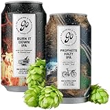 Go Brewing 12 Mixed Pack, Non-Alcoholic Craft Beer, Classic Ingredients, Featuring 6 Packs of Prophets Hazy IPA and Burn It Down IPA, Low-Calorie Alternative Beverage Choices -12 Fl Oz Cans