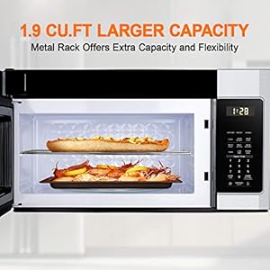 GASLAND 19 Cu Ft 30 Inch OTR1902S Over the Range Microwave Oven Over the Stove Microwave 1000 Watts 400 CFM Exhaust Fan and LED Light 135 Glass Turntable Stainless Steel