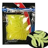Zizule 50-Pack Maggot Soft Baits Shrimp Lures Fishing Bait Smell Worms Shrimps Soft Baits for Lake...