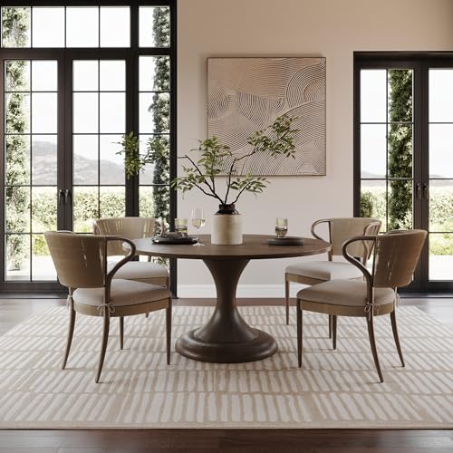 Nuloom Kailani Geometric 5' x 8' Machine Washable Area Rug for Living Room Bedroom Dining Room, Cream