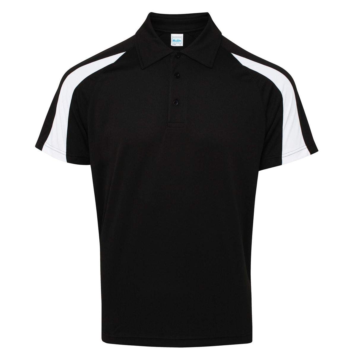 AWDis Cool Contrast Polo Jet Black/Arctic White