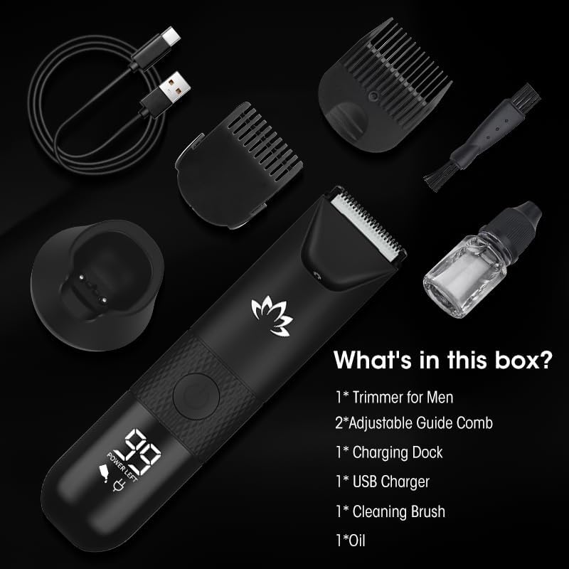 Miniatura 9 de Manscape - Recortadora eléctrica de pelo corporal con luz, IPX7, impermeable, para pelotas, púbic, ingle, piernas, pecho, depilación ligera con