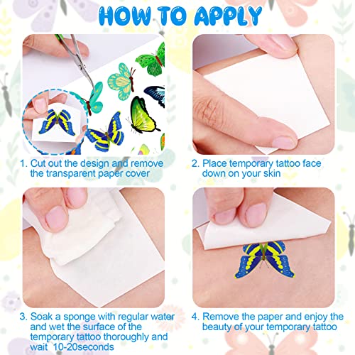 Qpout 12 Pcs Kids Butterfly Temporary Tattoo Face Fake Tattoo Sticker For Girls Woman Birthday Decoration Butterfly Party Gift Body Art Makeup Sticker #TOP6