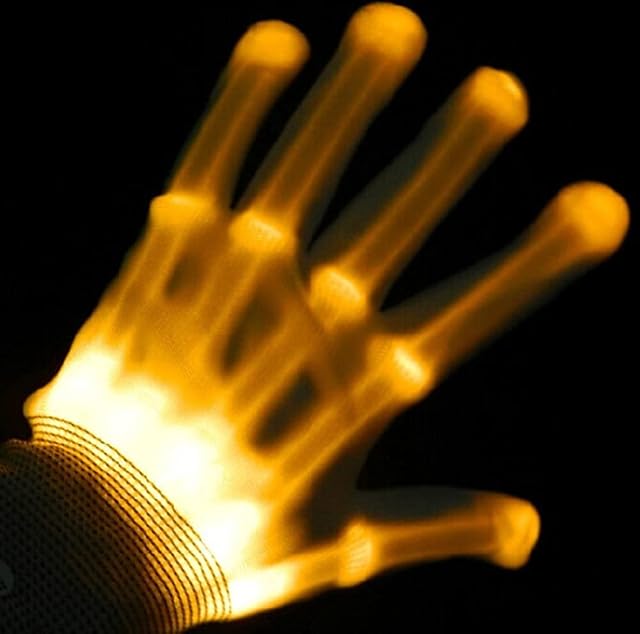 Foto 2 de 8 de Guantes LED, Guantes De Halloween Guantes Iluminados Guantes De Esqueleto LED Guantes De mano iluminados…