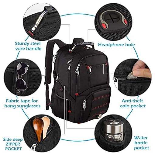 Jiefeike Extra Large Capacity TSA Friendly Anti Theft Water-Resistant Backpack with USB Charging Port , Fits 17 Inch Laptop and Notebook - Image 7