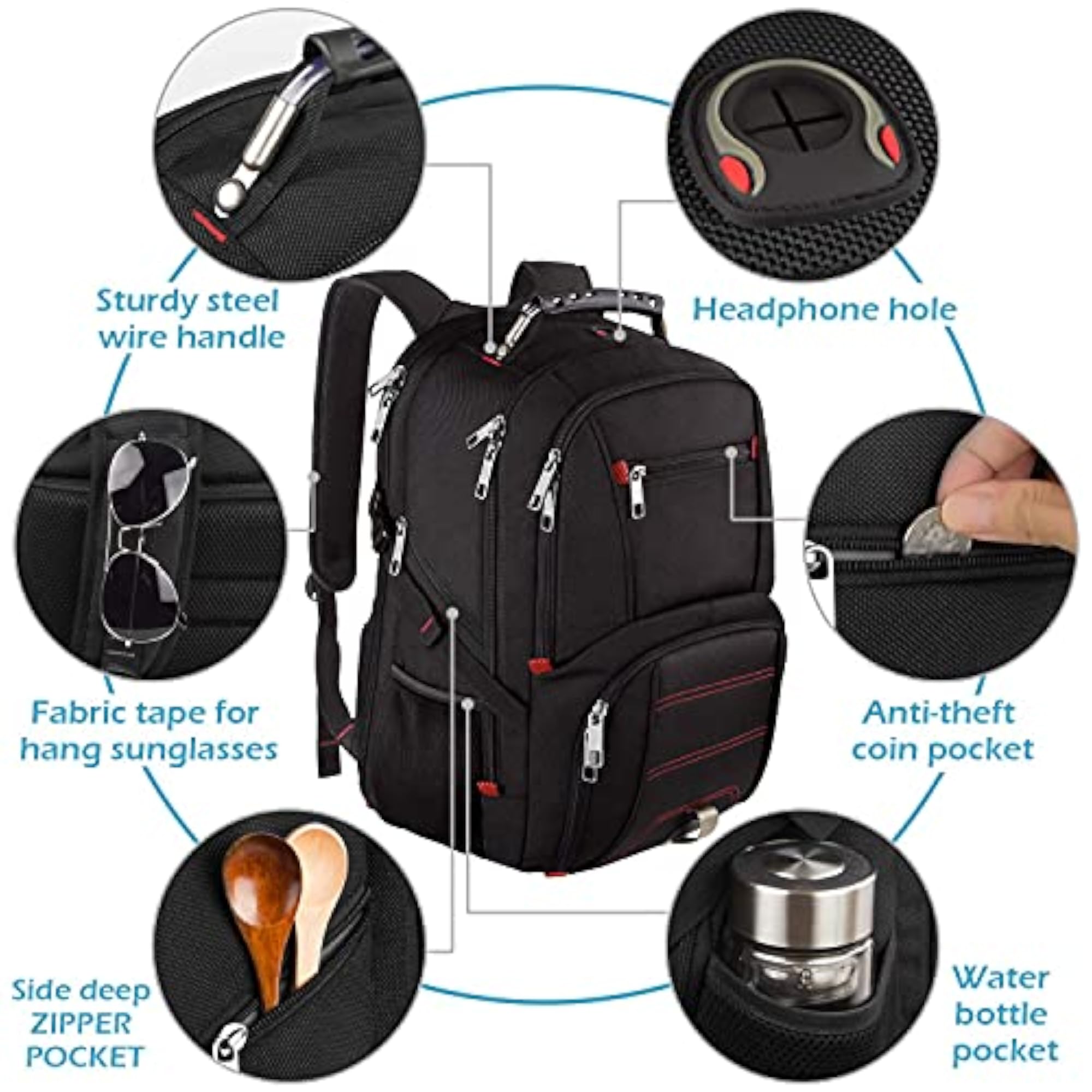 Extra Large Capacity Anti Theft Water-Resistant Backpack