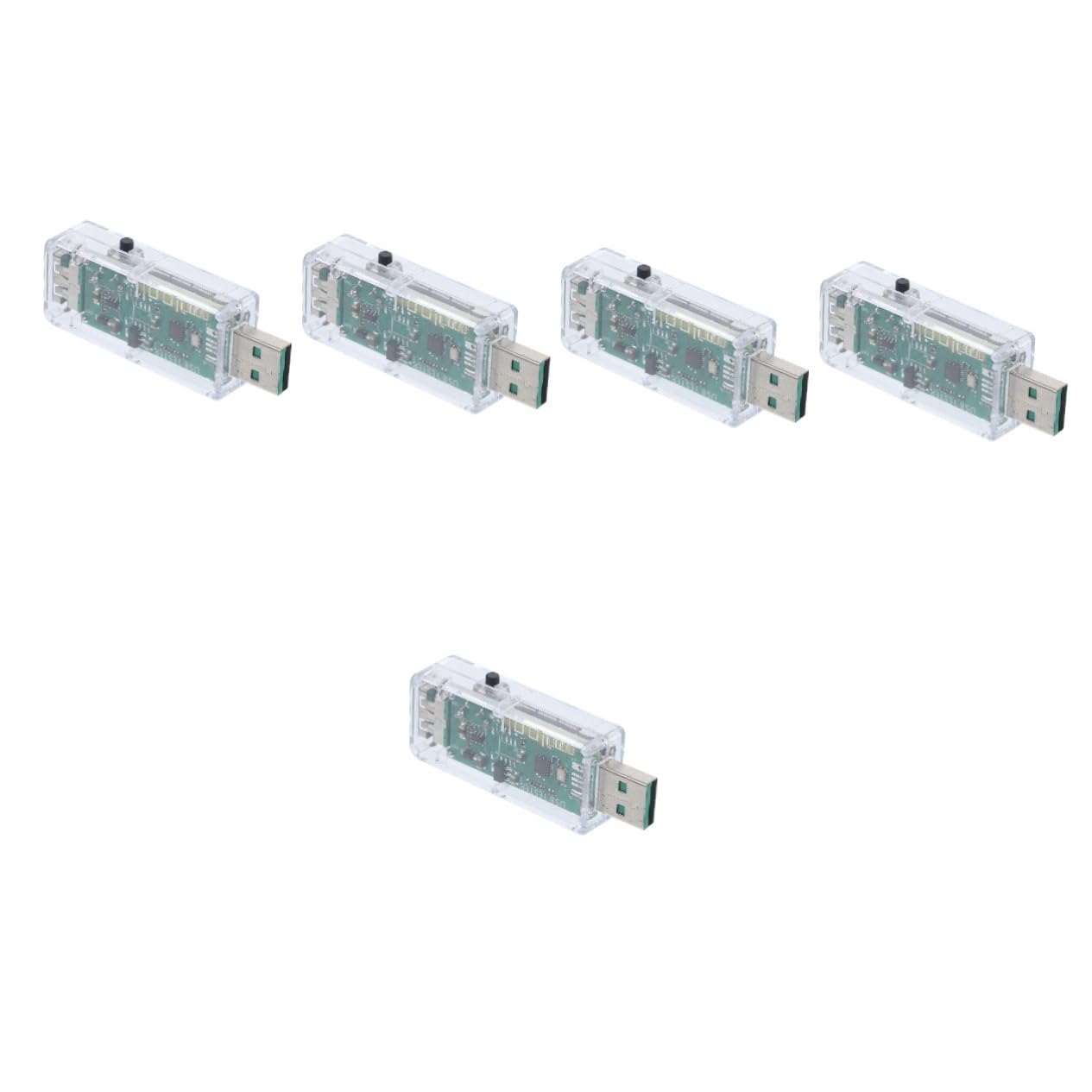 VILLCASE 5 Piezas probador USB bolígrafo probador de voltaje medidor de potencia USB Detector de voltaje ensayador medidor de prueba USB probador digital USB AbS Transparent