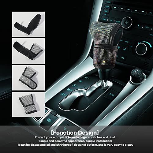 Yakefly Bling Bling Auto Gear Shift Knob Cover,Car Shifter Covers Auto Interior Accessories,Car Knob Gear Stick Protector,Universal Vehicle Decoration Accessories (Colorful) #TOP3