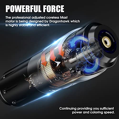 Mast Tattoo Fold Tattoo Pen Machine Gun Rotary Coreless Motor Power By Mcore 7 Strokes Length 2.4Mm-4.2Mm Great For Tattoo&Smp (Fold) #TOP7