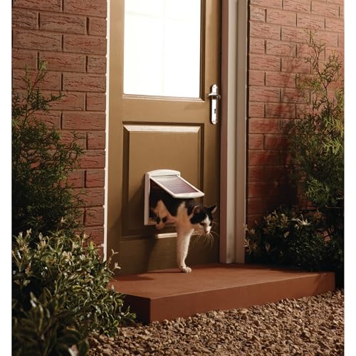 PetSafe Original 2-Way - Haustiertür mit beidseitiger Öffnung - Manuelle Verriegelung, robuster Rahmen, Klein, Weiß