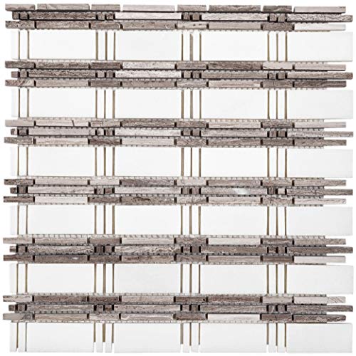 Apollo Tile 12 x 12 in. Accent Strip Mosaic White