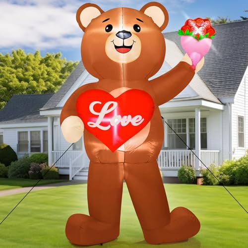 Ours gonflable géant avec cœur idée surprise Saint-Valentin - 2