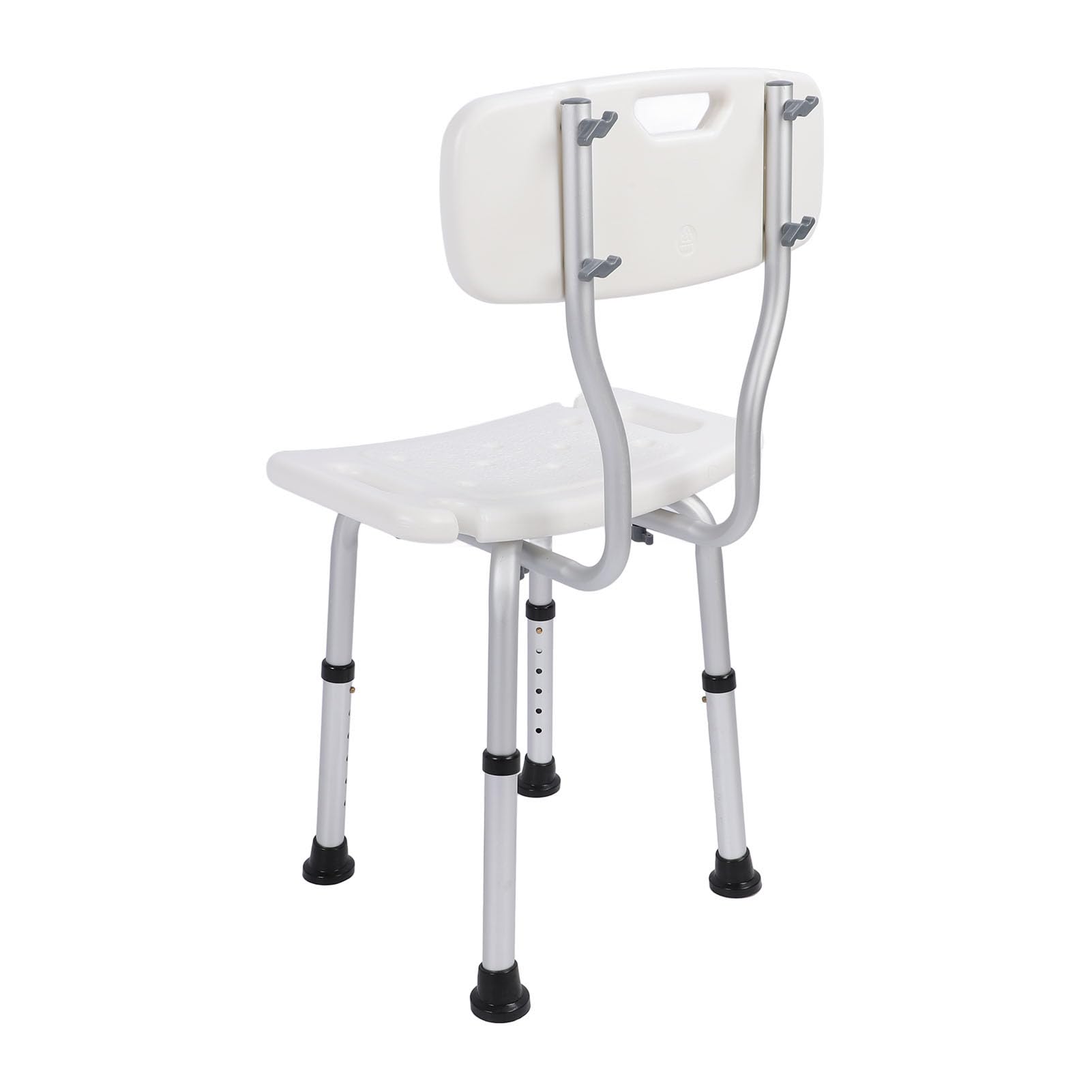 Generic Silla de Ducha con Respaldo Ajustable en Antideslizante para Personas Mayores y Discapacitadas, Aleación de Aluminio de 250 Libras