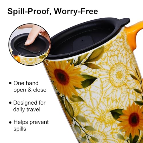 Taza de cerámica para viaje 17oz con tapa y mango miniatura 2