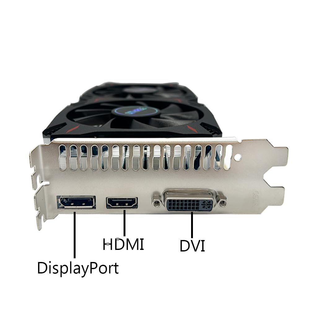 QTHREE Tarjeta gráfica GTX 960 4 GB GDDR5, 128 bits, HDMI DVI DP, tarjeta gráfica de sobremesa para PC, PC GPU, PCI Express x16, DirectX 12, 6 pines conector de alimentación adicional