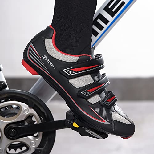 Image of Unisex Cycling Shoes Size 14 Peleton Compatible - Mens Spin Shoes with Look Delta Cleats - Indoor Road Bikes SPD Clips