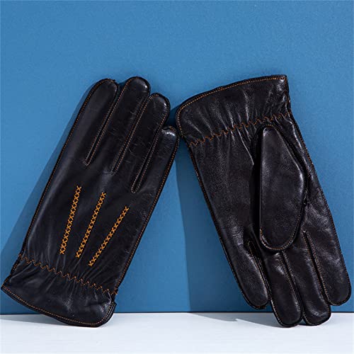 Gants d'hiver en cuir imperméables et coupe-vent