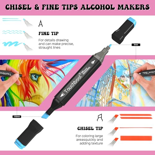 Touchbool 120 Color Alcohol Markers,Dual Tip Art Marker Pen, Classic Series Alcohol Felt Permanent Markers, Animation Art Sketch Sketching, Alcohol-based Markers — view 2