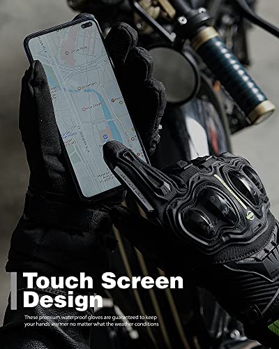Iron Jia's Motorcycle Gloves, Winter Riding Gloves With Touchscreen, 3M Thinsulate Thermal Waterproof Windproof Gloves For Road Racing, Cycling, Ebike And Climbing #TOP2