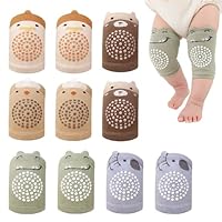 CHUANFU 5 Paar Knieschoner Baby Krabbeln aus Baumwolle, Rutschfest Dehnbar Krabbel Knieschoner, Weich und Hautfreundlich Baby Knee Pads for Crawling, für Kinders von 0–2 Jahren