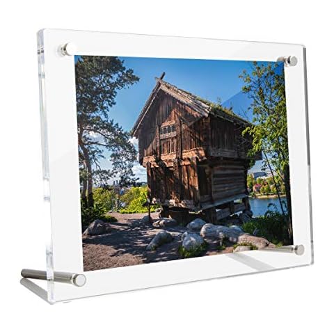 A4 Acrylic Desktop Frame Free Standing Transparent Tabletop Frame,Photography Certificate Poster Display Vertical or Horizontal Cover