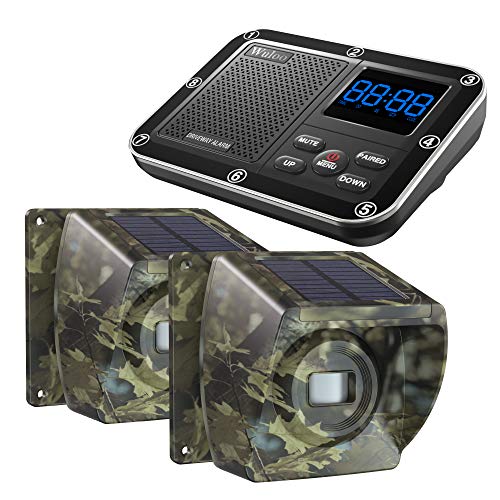 Image of Solar Driveway Alarm Wireless Outside 1800ft Range, Outdoor Motion Sensor & Detector Driveway Alert System with Rechargeable Battery /Weatherproof /Mute Mode (1&2-Camouflage)
