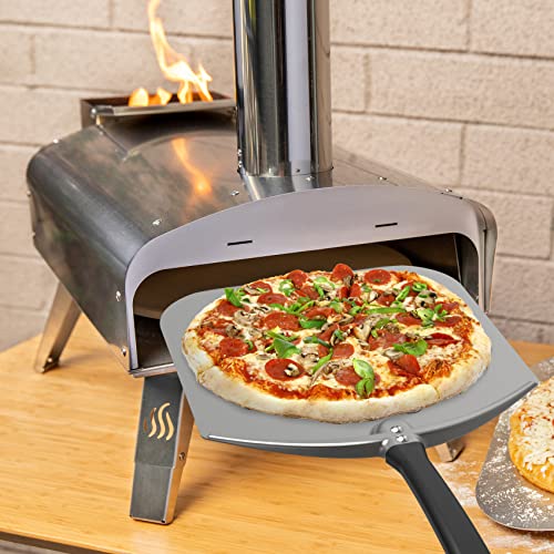 Q Pizza Aluminium Pizza Peel - 14 x 12 inch Metal Pizza Spatula for Oven, Grill & Baking