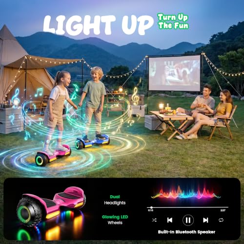 Image of Gyroor Hoverboard New G13 All Terrain Hoverboard with LED Lights, Off Road Hoverboard with Bluetooth for Kids ages 6-12 and Adults
