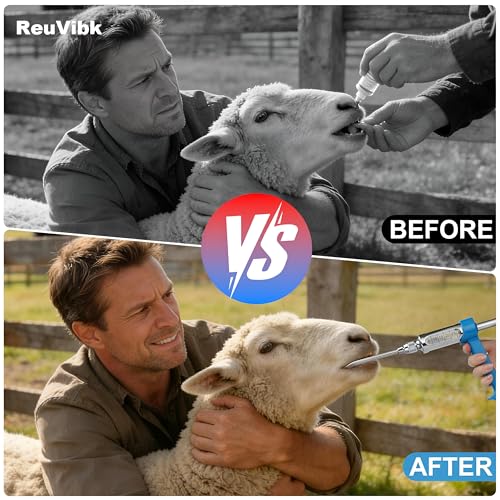 ReuVibk 30 ML Adjustable Veterinary Metal Feeding Gun, DrenchGun for Sheep Continuous Dosing Autonomous Feeding Device Veterinary Medicine Dispenser Sheep Drench Gun, for Pig Cow, Sheep, Horse by ReuVibk - Image 6
