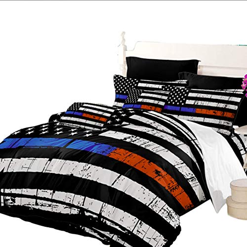Oliven Quilt Cover Queen Size American Flag Printed Duvet Cover Queen 3 PCS