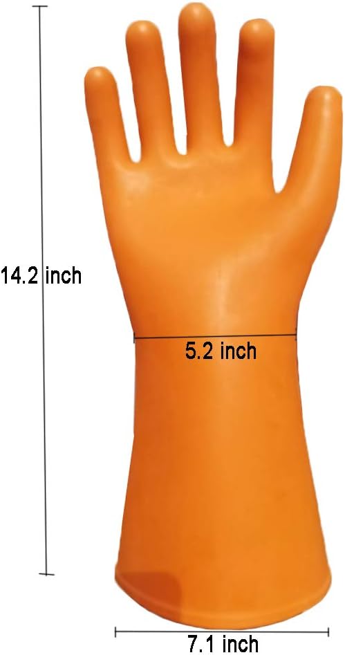 PiPiAnAn Electrical Insulated Lineman Rubber Gloves Class 2 Electrician High Voltage 20KV Safety Protective Work Gloves Insulating for Man Woman