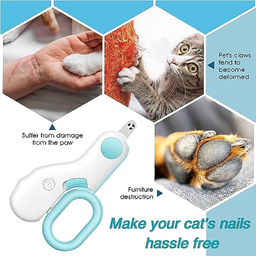 Mioyow - Cortador de garras para gatos profesional, 2 mm, agujero de corte circular, cortaúñas para gatos, herramienta de aseo para perros con luz LED para gatos y perros - imagen 9