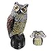 Produktbild Vogelscheuche Eule Figur mit Klang und Wackelkopf, stehende Dekofigur, Taubenschreck für Garten, Balkon, Terrasse, Mehrfarbig