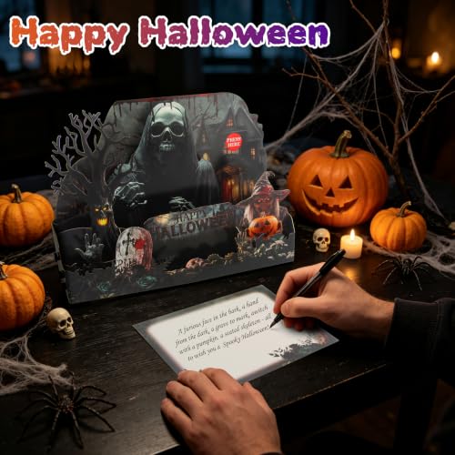 Tcamp Halloween Cards for Kids, Pop Up Happy Halloween Cards with Envelope - image 6