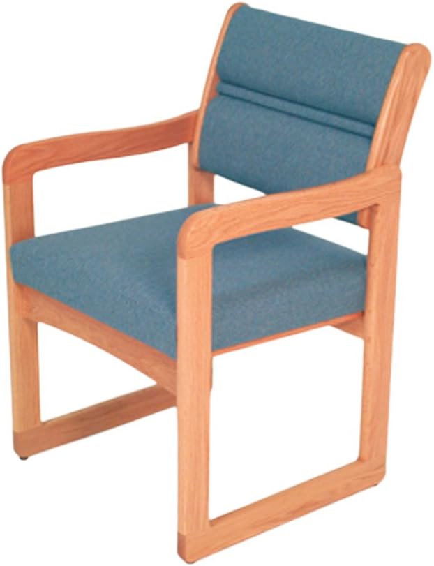 Wooden Mallet Valley Reception Sled Chair in Light Oak and Charcoal Gray