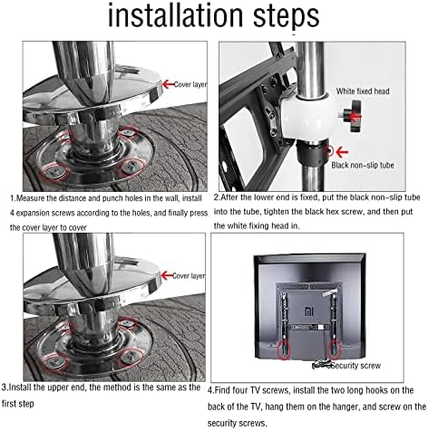 Full Motion 360° Rotating TV Mount - Universal LCD TV Floor Stand with Tilt & Swivel - Adjustable TV Cabinet Base for Optimal Viewing Experience
