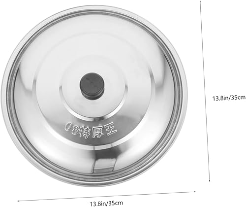 Miniatura 2 de DECHOUS Tapa de olla de acero inoxidable, plancha redonda, recipiente de utensilios de cocina de metal para freír alimentos, cubierta de repuesto,