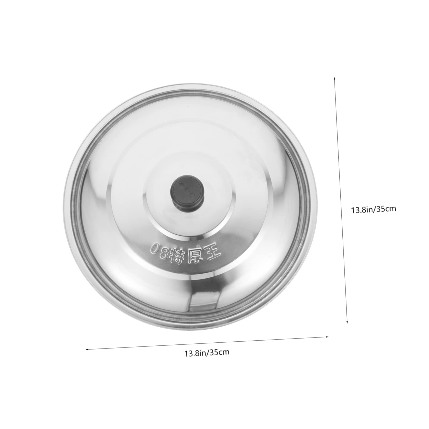 DECHOUS Stainless Steel Pot Lid Round Griddle Metal Cooking Utensils Container for Food Frying Pot Replacement Cover Cooker Pot Handle Lid 14 Inch Skillet Lid Round Pan Cover