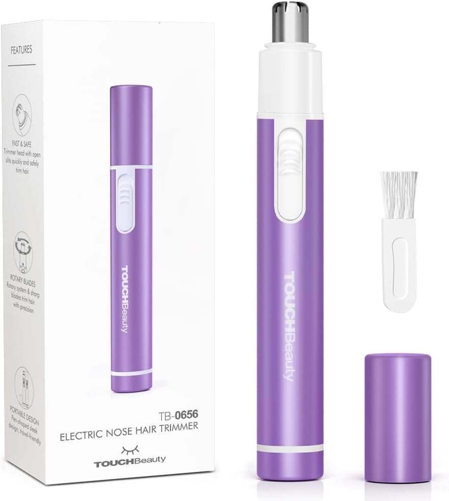 TOUCHBeauty Draagbare Neus en Oorhaar Trimmer voor Vrouwen, Mini Size Neushaartrimmer, Batterij Werkend, Violet AG-0656P