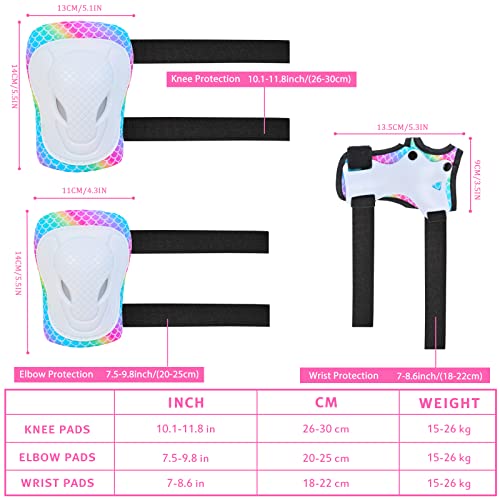 Ausletie Knee Pads For Kids Elbow Pads Wrist Guards, Kids Girls Knee Pads And Elbow Pads Set, 7 In 1 Kids Skating Protective Gear For Skateboard Roller Skating Scooter Cycling, 3-8 Years #TOP5
