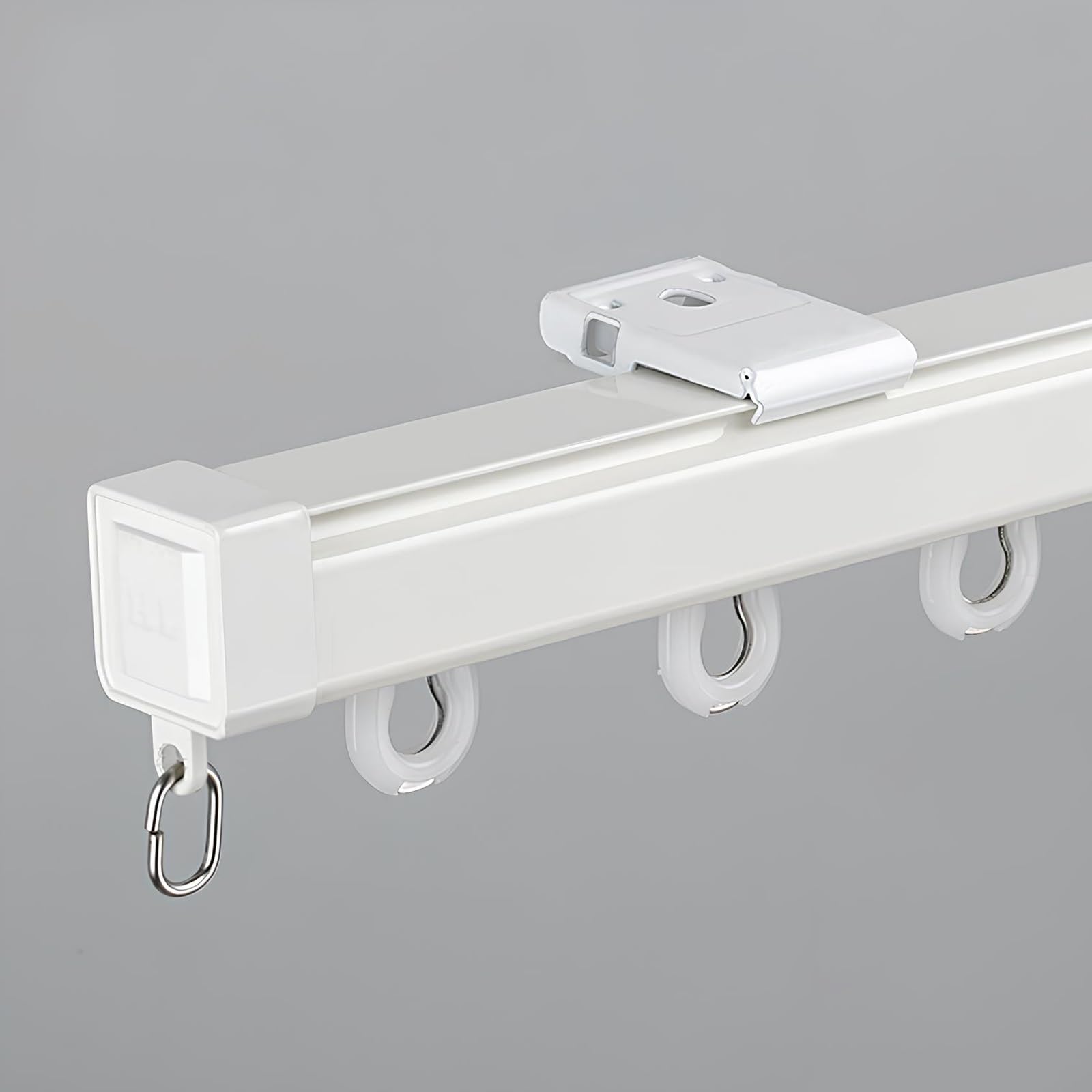 Rail de rideau plafond aluminium robuste blanc de 70cm finition soignée