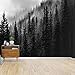 RECETHROWS Wall Mural Forest Black and Whites and Pictures Peel and Stick Wallpaper Self Adhesive Wallpaper Large Wall Sticker Removable Vinyl Film Roll Shelf Paper Home Decor