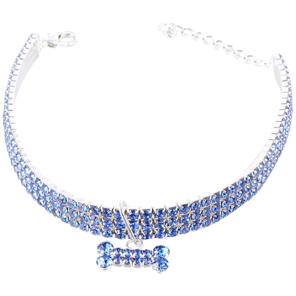Ipetboom Collare Per Cani Con Strass Elegante Collare Regolabile Con Fibbia E Catena Per Cani E Gatti Di Piccola Taglia Accessorio Moda Per Passeggiate E Attività Outdoor 7.9 Pollici