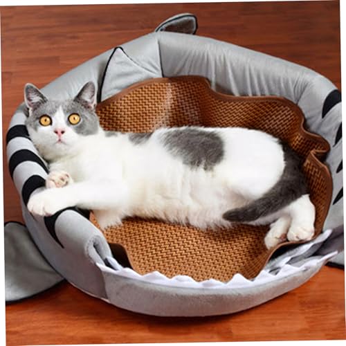 Cat Cave Requin lit pour chat antidérapant et résistant aux rayures - 8