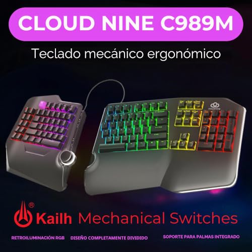 Teclado mecanico ergonomico PC con interruptores Kailh y conexion USB 2