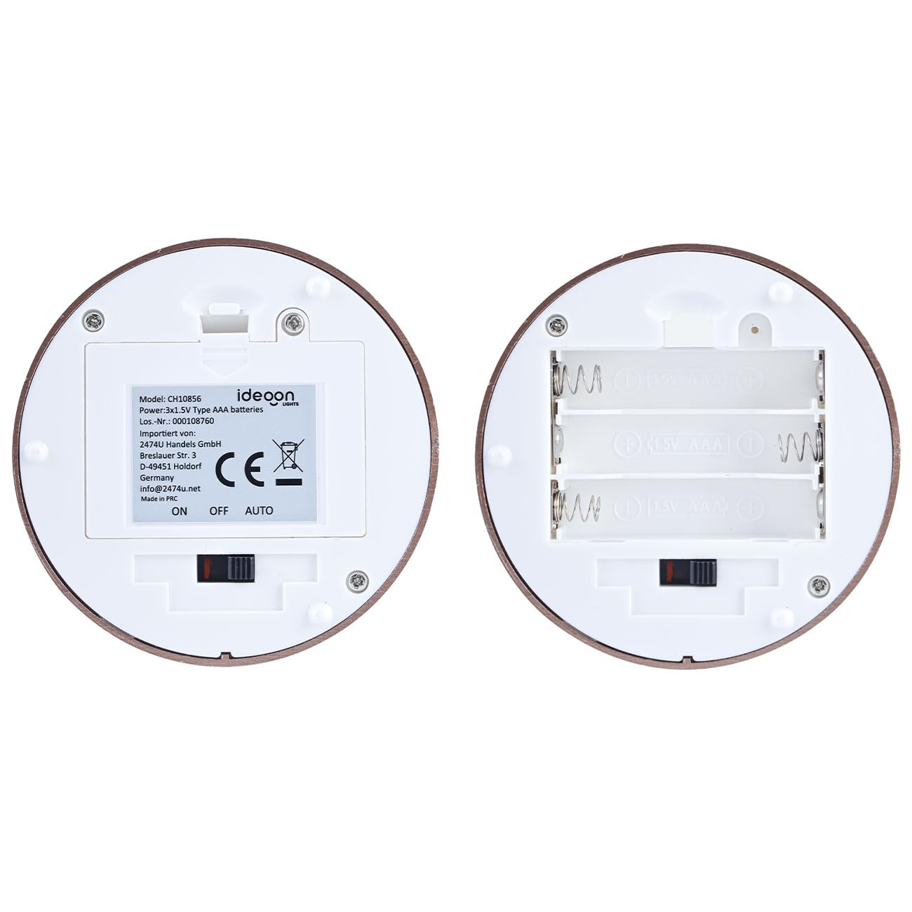ideoon 4er-Set Elegante LED-Tischlampe mit Bewegungsmelder – Kabellose Flurleuchte mit warmweissem Licht – Ideal als Nachtlicht im Schlafzimmer