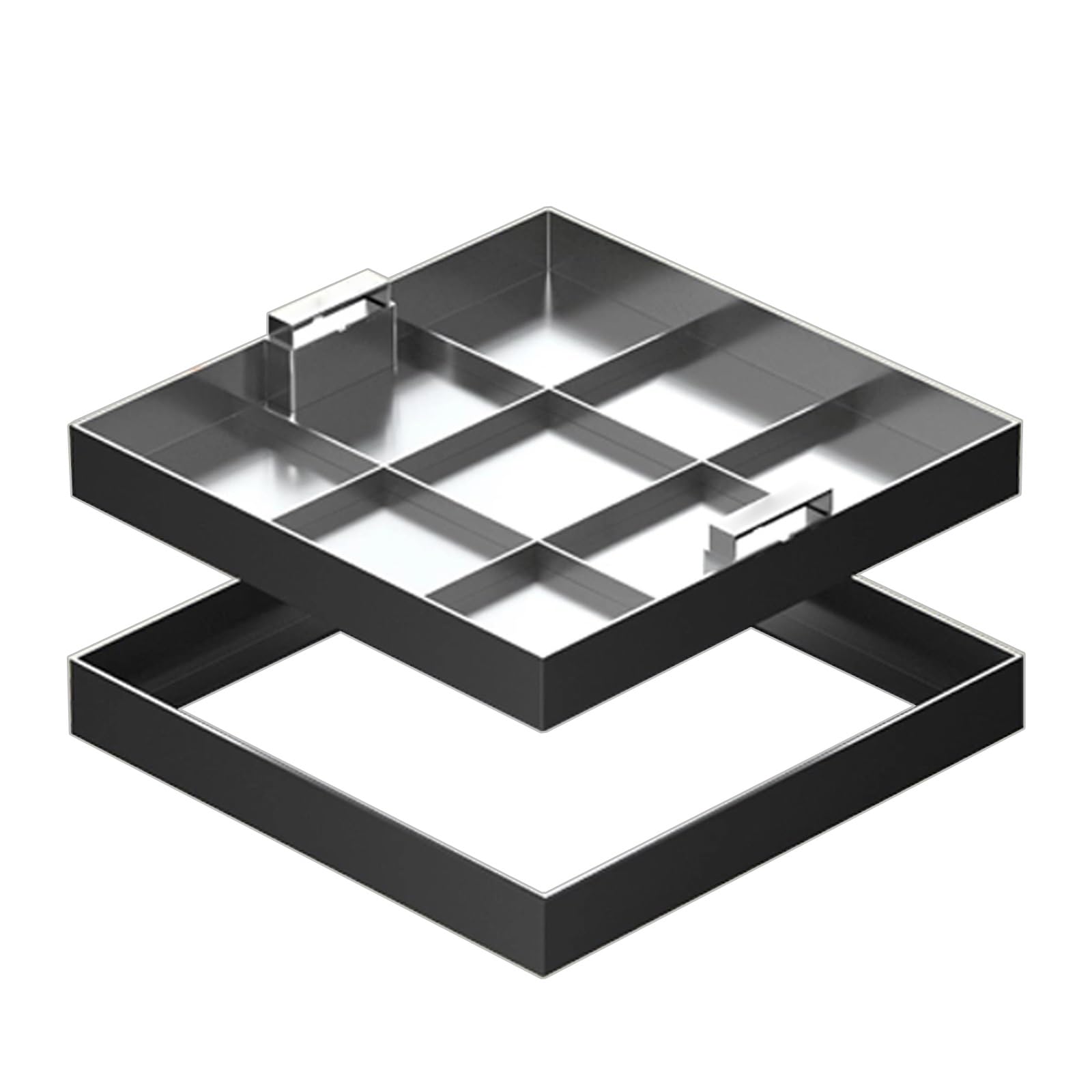 Tapa Arqueta, Tapas de Fosa Séptica de Tipo Oculto, Acero Inoxidable 304, Nervaduras De Refuerzo Internas, Asa Invisible, Aptas para Aceras(80x80x5cm/31x31x2in)