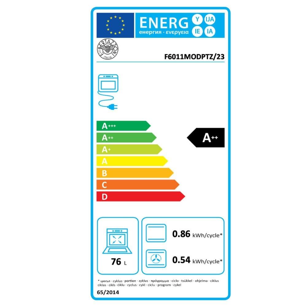 F6011MODPTZ - Forno da Incasso Elettrico Pirolitico Multifunzione 76 Litri Classe Energetica A++