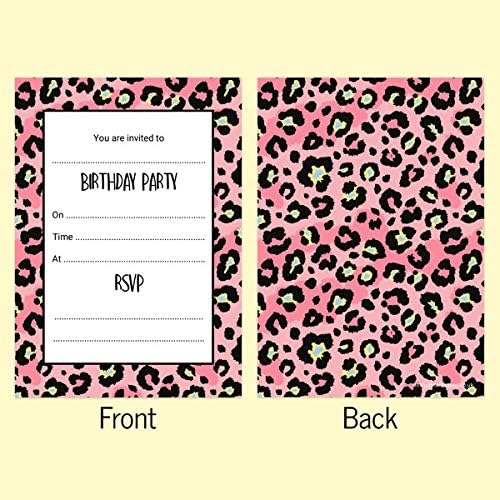 Dotty about Paper Kids Birthday Invitations, Leopard Print Party, Pack of 10. Fun Design, Bright Colours, Boys and Girls - Image 3